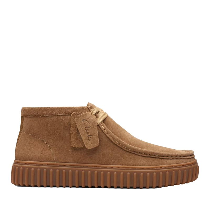 Clarks Mens Torhill Hi Dark Sand Suede image number 0